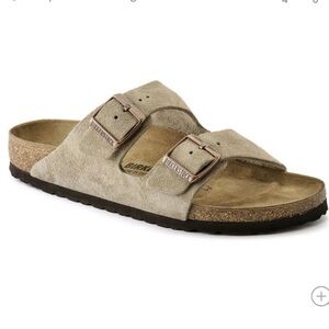 Birkenstock Arizona - Suede Leather - Taupe - Soft Footbed 38 regular